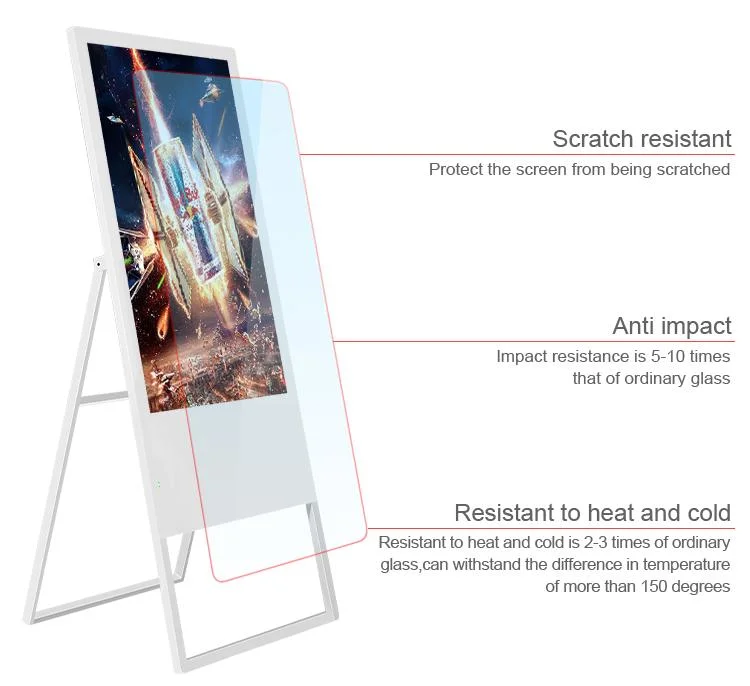 Senke 32 Inch Portable Mobile Stand Indoor Petrol Station Digital Signage Display Advertising Playing Equipment