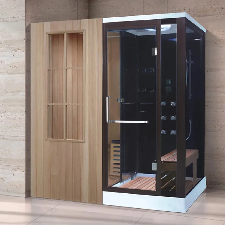 La moderna Sit-Down seco y húmedo 1 persona Habitación Sauna de Vapor Tradicional sauna con ducha