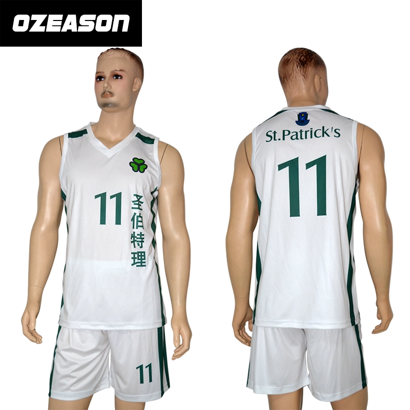 Custom Sublimation Print Logo White Basketball Uniforms Reversible New Basketball Jersey