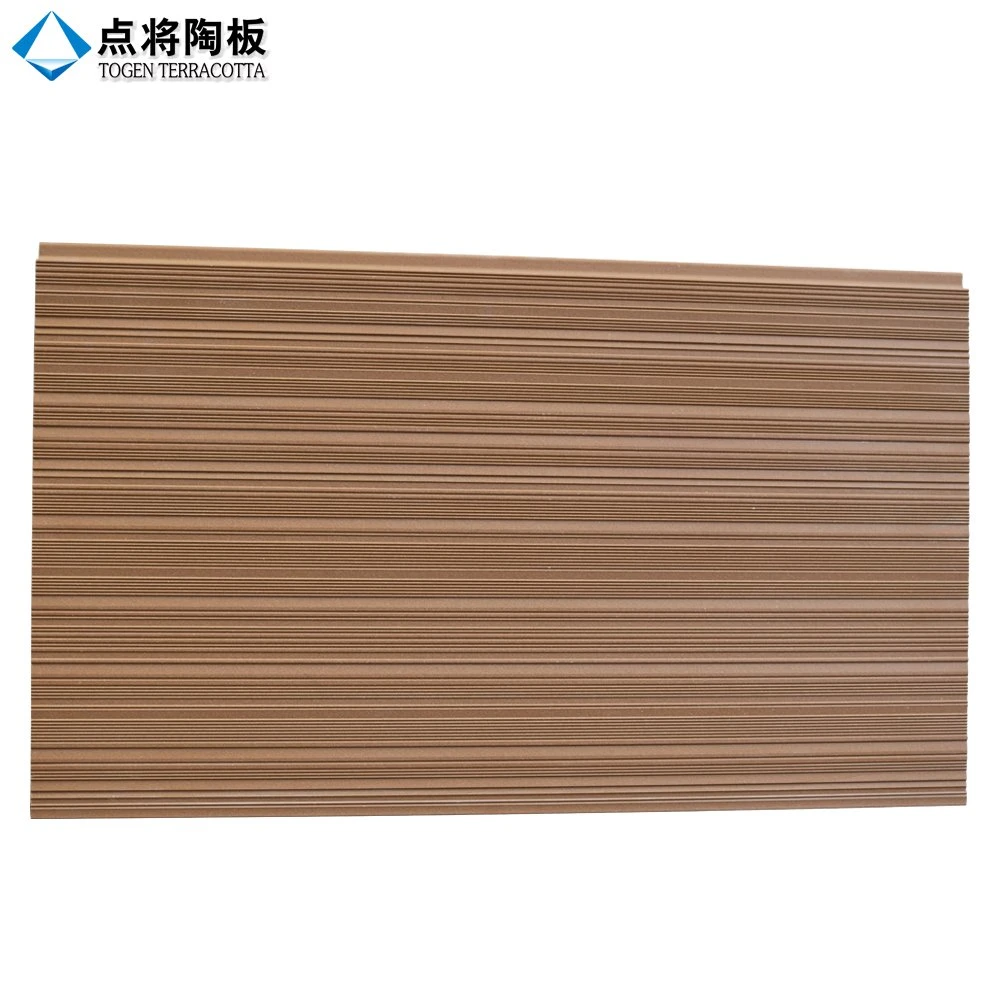 Decorative 3D Inkjet Printing Wood Grain Terracotta Panel for Rainscreen Cladding