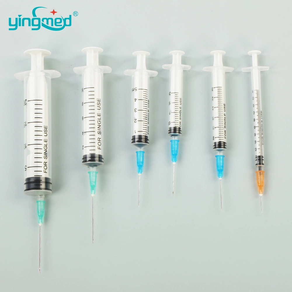 1ml 3 Ml 5ml 10ml 20ml 60ml Disposable Plastic Luer Lock Syringes with Needle