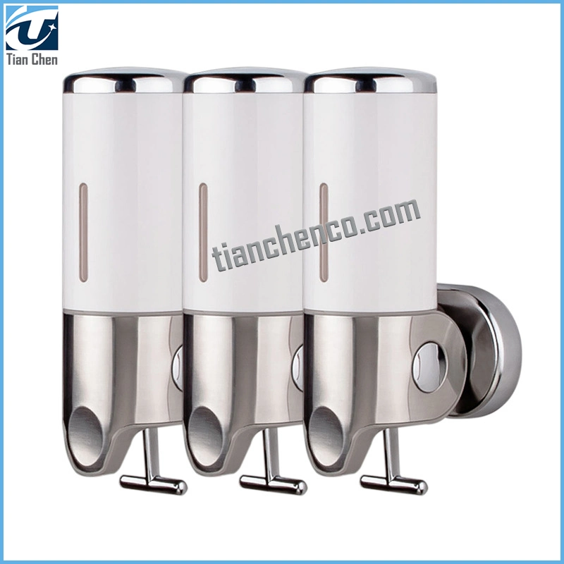 Hotel cuarto de baño 1500ml Triple Wall-Mounted Manual ducha champú 3 dispensador de jabón líquido