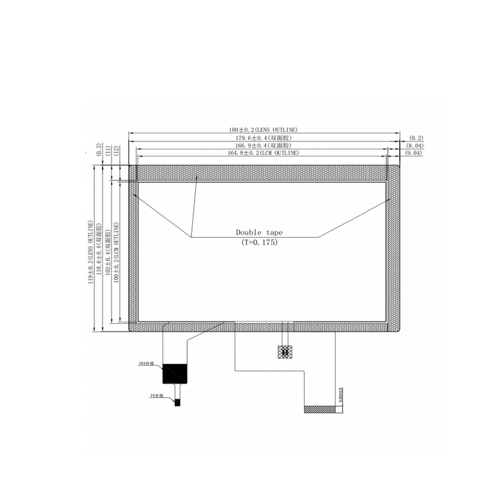 Custom 800*480 7 Inch -20~+70 Celsius Wide Temperature LCD Module