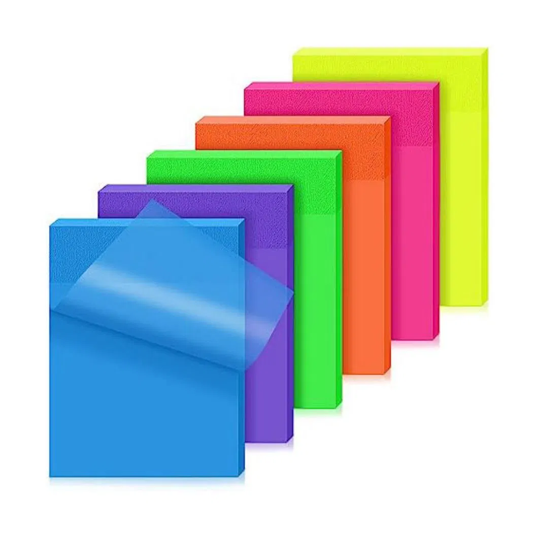Fluorescent Index Plastic Sticky Note Colorful Pet Page Marker Adhesive Sticky Note Memo Pads