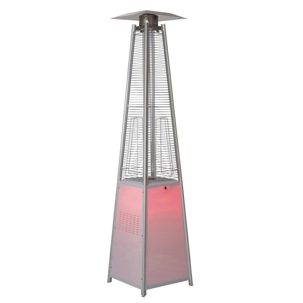 Hot Sell Commercial Outside LED Light Burn Flame with Power Coating Patio Heater