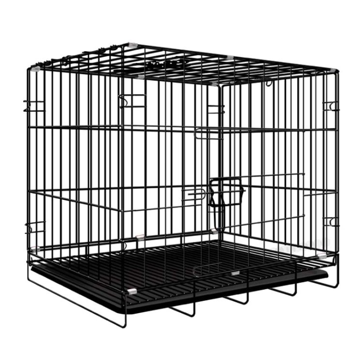 Venta caliente fuerte alambre de metal plegable Casa Suelo jaula de perro Duraderos Metal Collapsible Cages para perro con mango y cerradura