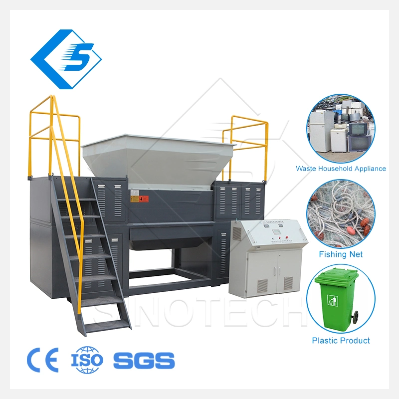 New Product Plastic Copper Wooden Rubber Crushing Soft Plastic Double Shafts Shredder Equipment Black Metal Open Top Recycling