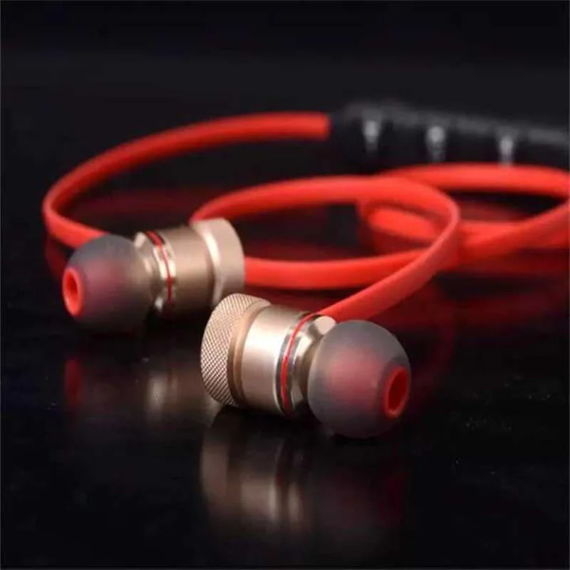 Rose Gold Metal Wireless Stereo Sports Bluetooth Headset with Magnetic Adsorption