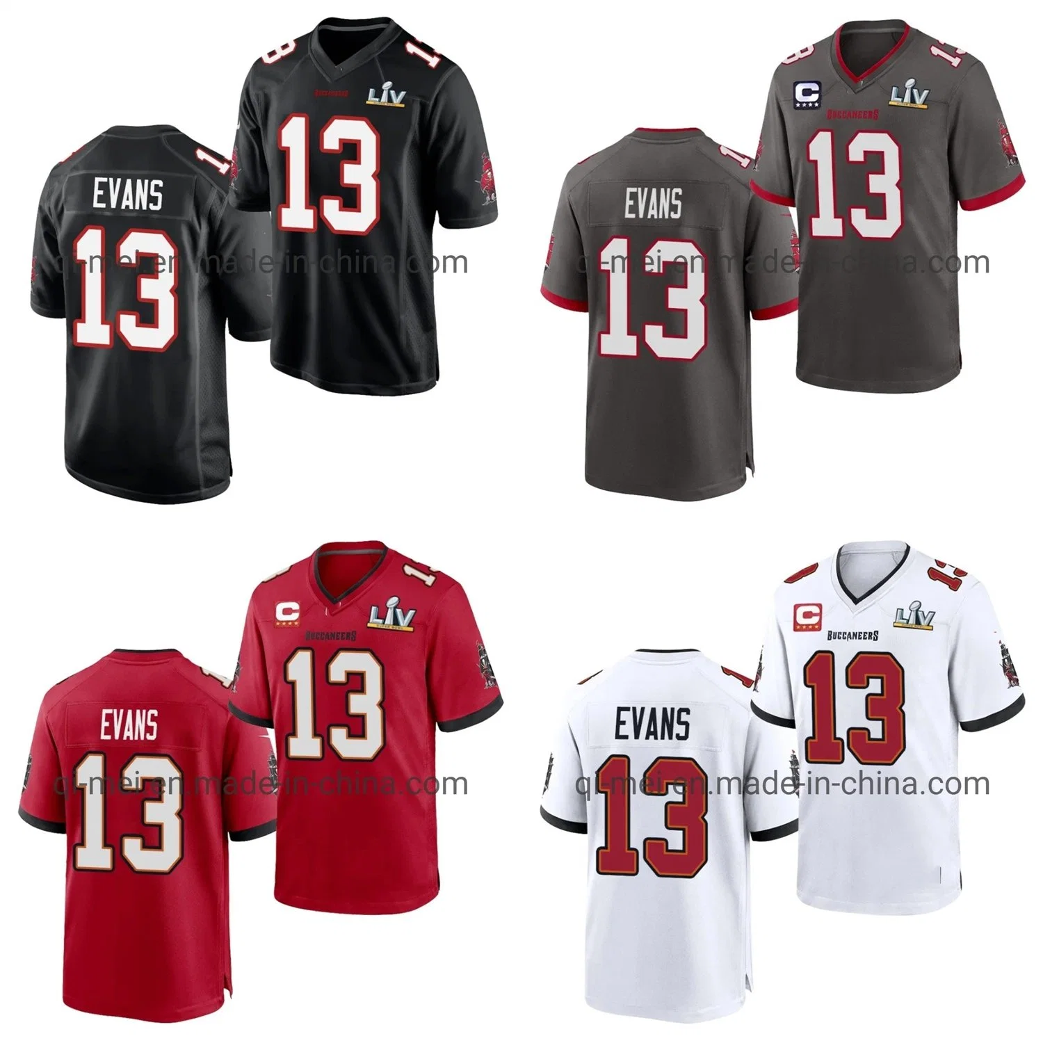 2021 Super Bowl LV Champions Mike Evans Buccaneers se remportant Maillots de football alternatifs