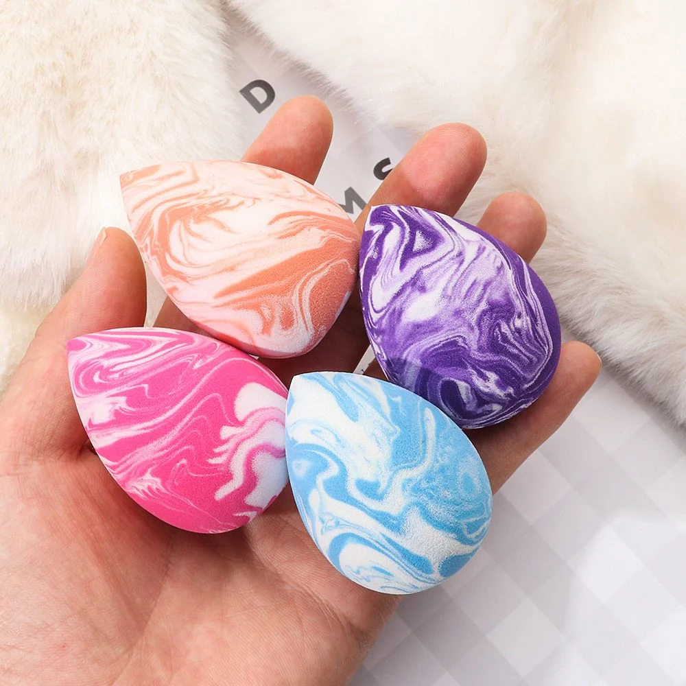 Colorful Makeup Sponge Marbling Water-Drop Shape Foundation Concealer Sponge Mix Powder Cosmetic Puff Beauty Egg Make up Tools