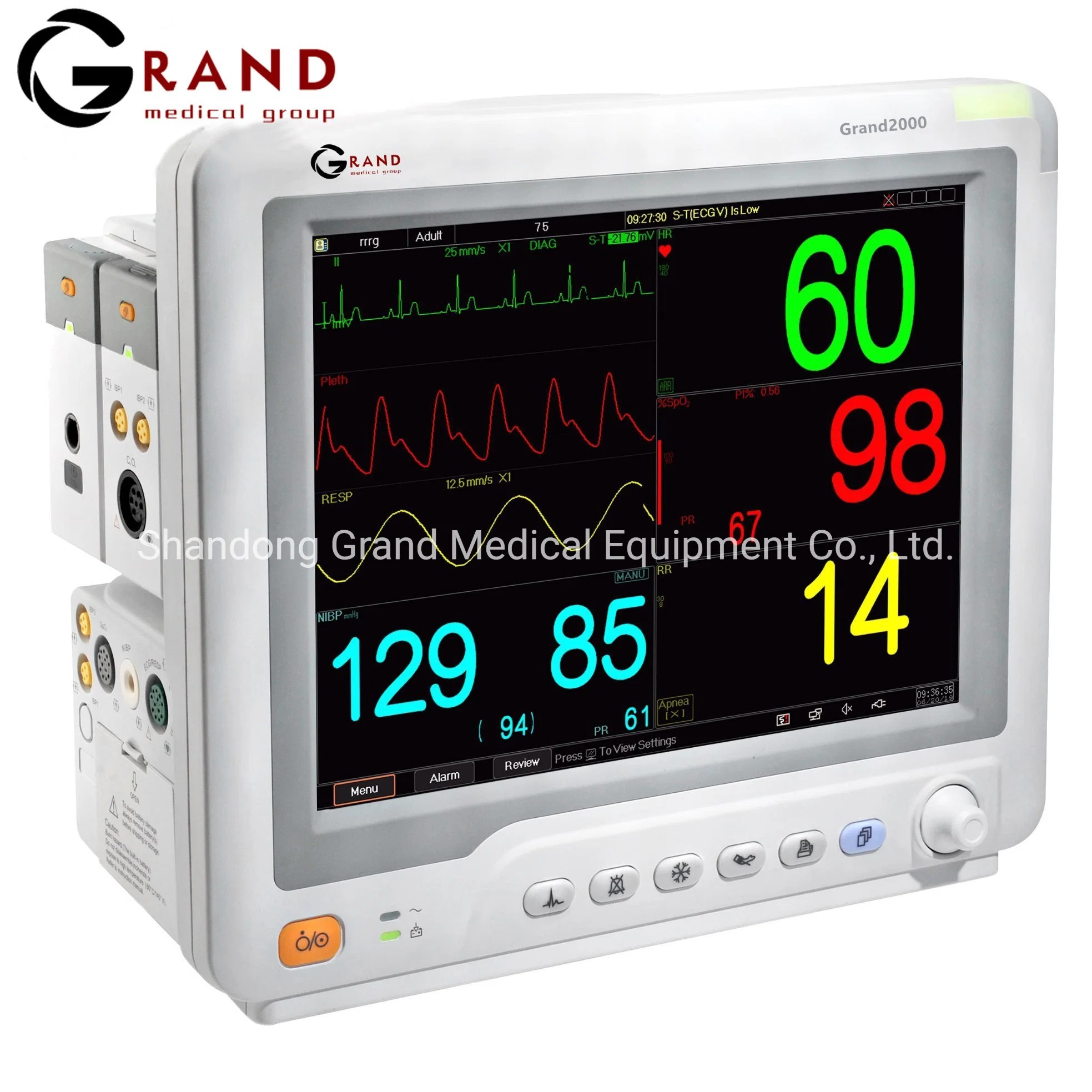 China Supplier Factory Price Hospital 12.1 "High Resolution TFT Display with LED Backlight Color Display Modular Multi-Parameter Patient Monitor