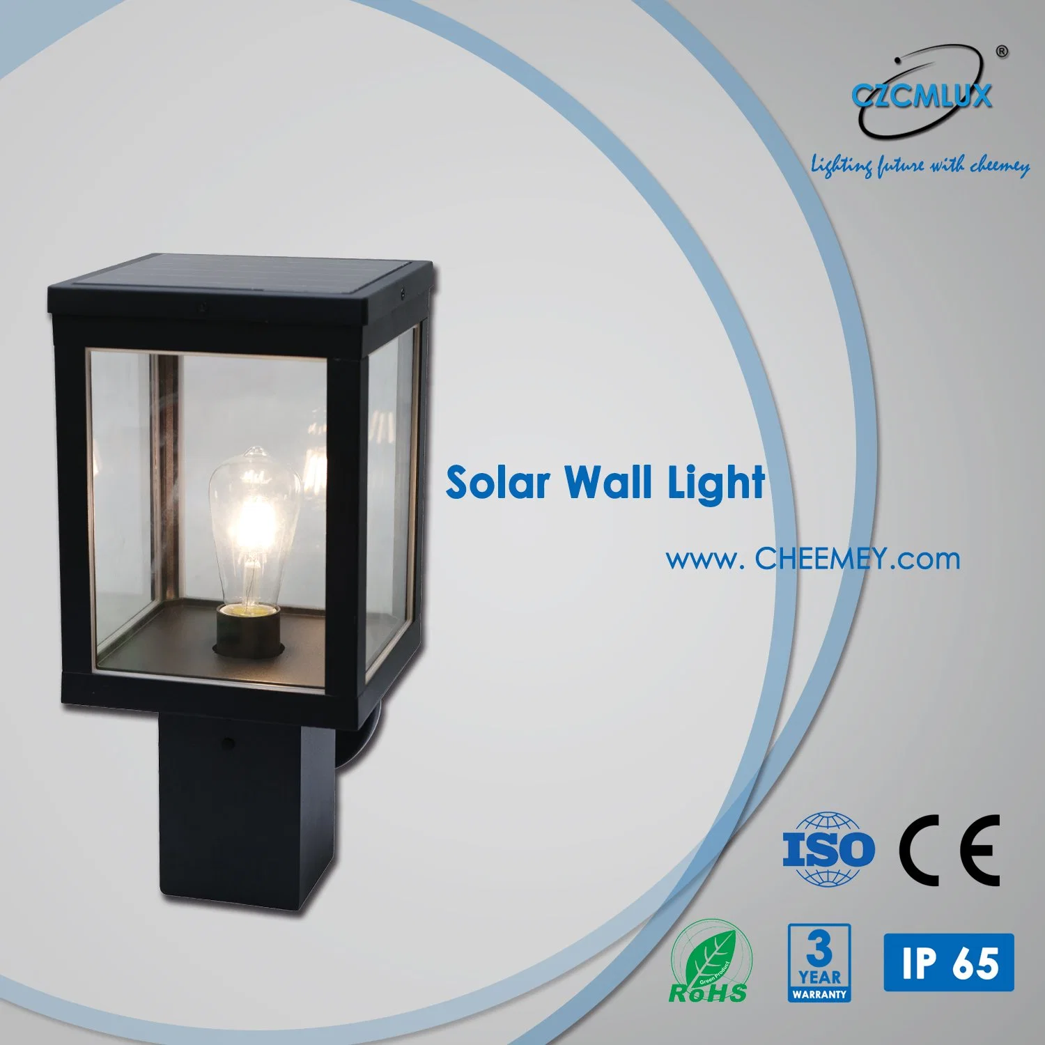 Outdoor LED Solar Wall Lamp Lithium Battery for Garden