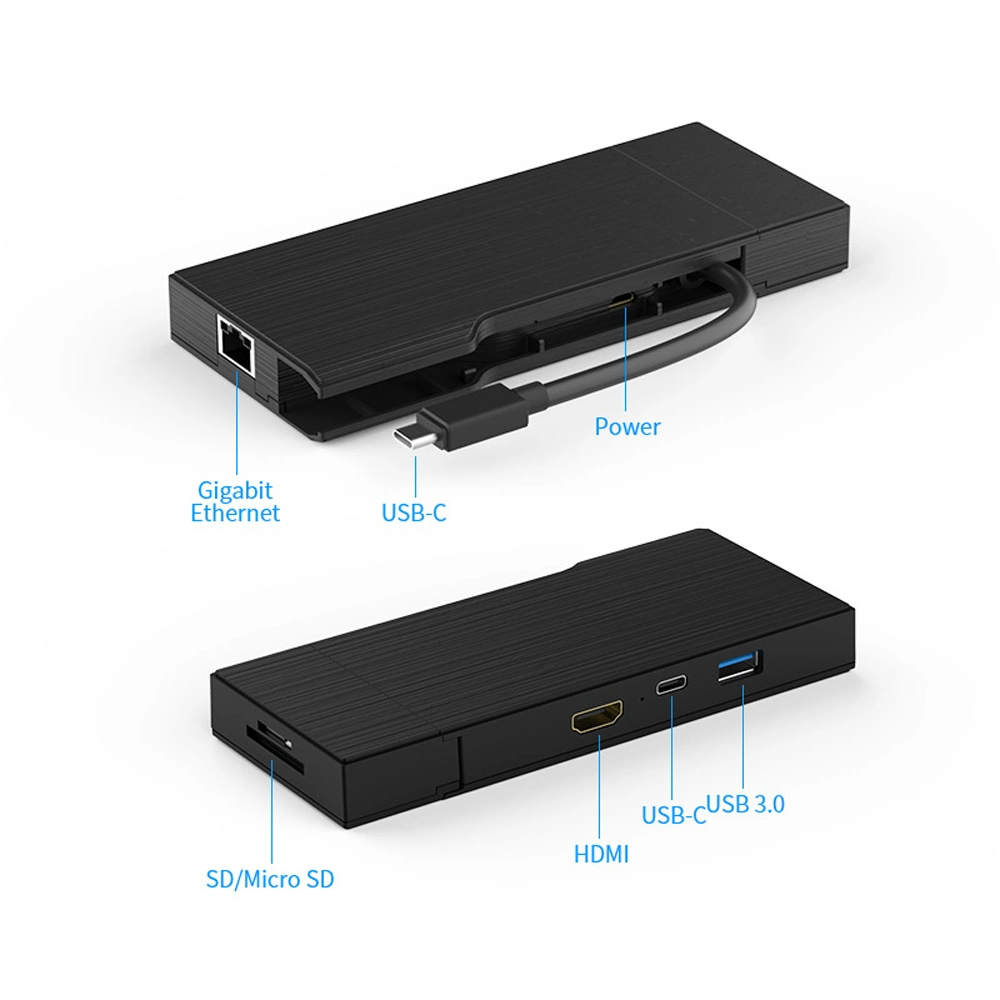 Winstars Low Price Superspeed USB-C Mini Dock HDMI, Card Reader and Pass Through Charging USB C 3.0 Mini Hub