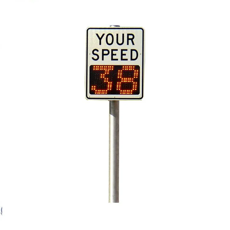 Solar Panel Aluminum LED Flashing Display Traffic Vehicle Speed Control Detector