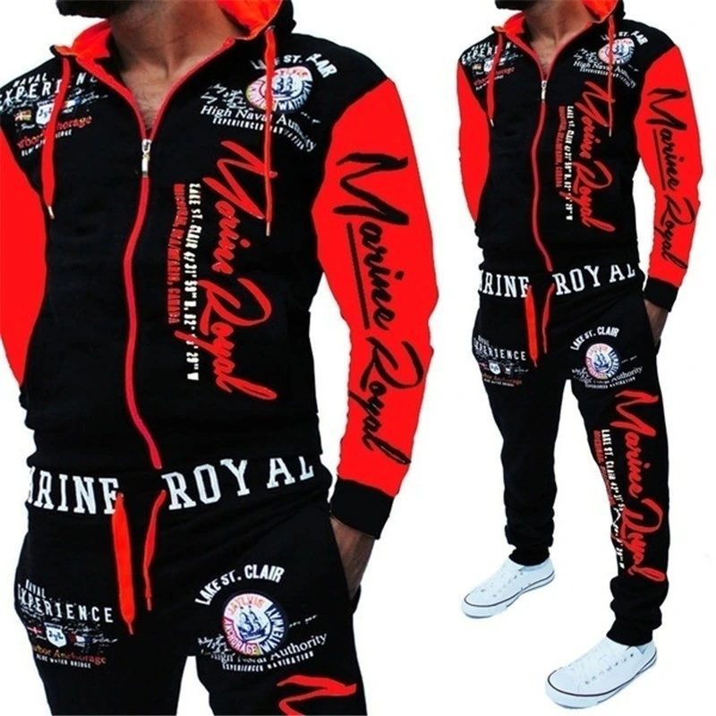 Foreign Trade New Men&prime; S Sports Suit Casual Letter Printing Suit