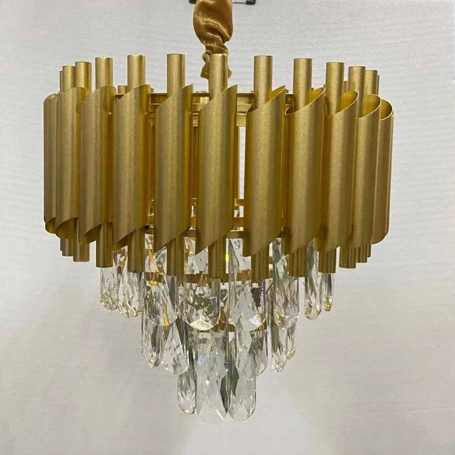 غرفة معيشة ذات إضاءة عالية على الجدار مع ثريا كريستالية بسعر جذاب New Type Northern Europe Shالتعليق Lighting Luxury Crystal Light for غرفة معيشة غرفة النوم