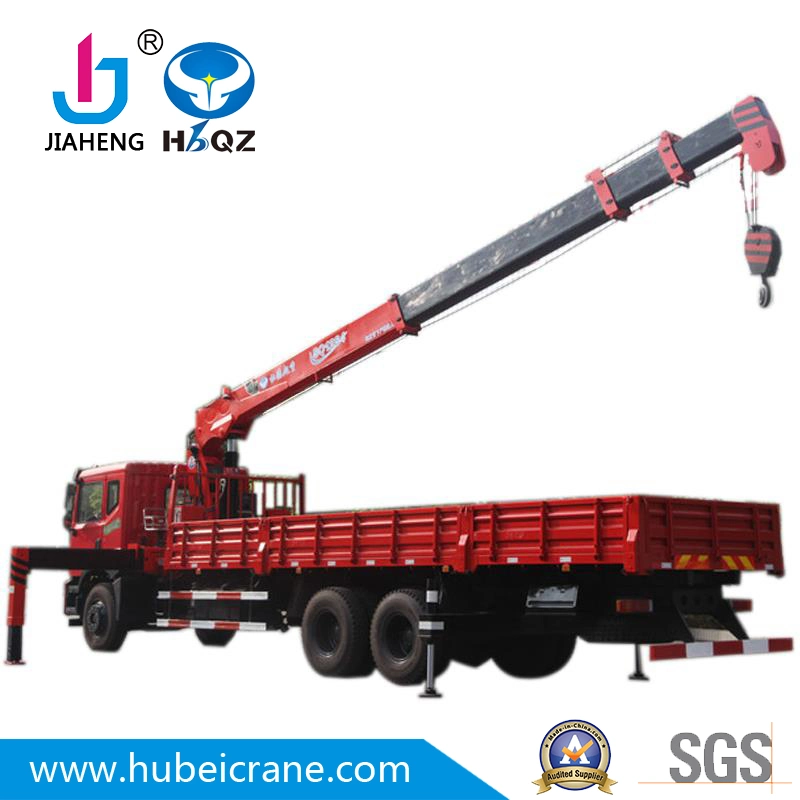 Fabricado na China HBQZ 12ton lança telescópica Grua Hidráulica de Carga montados no veículo SQ12S4 para venda do veículo roda material de construção de tecido dos garfos de elevação de remote