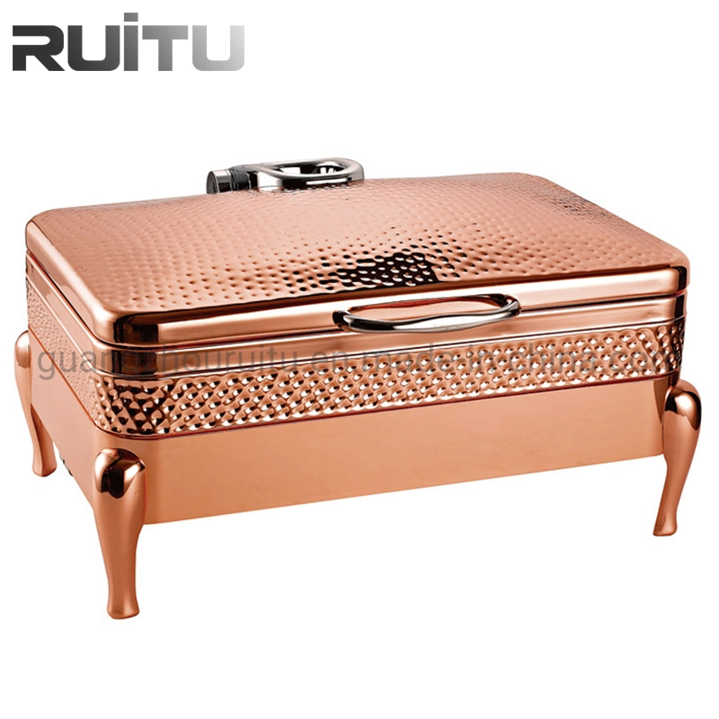 Other Hotel & Restaurant Supplies Decorate Buffet Table Ware Hand Hammered Cheffing Dish Luxe Stainless Steel Buffet Copper Chef Dish Set Food Warmer Chafing