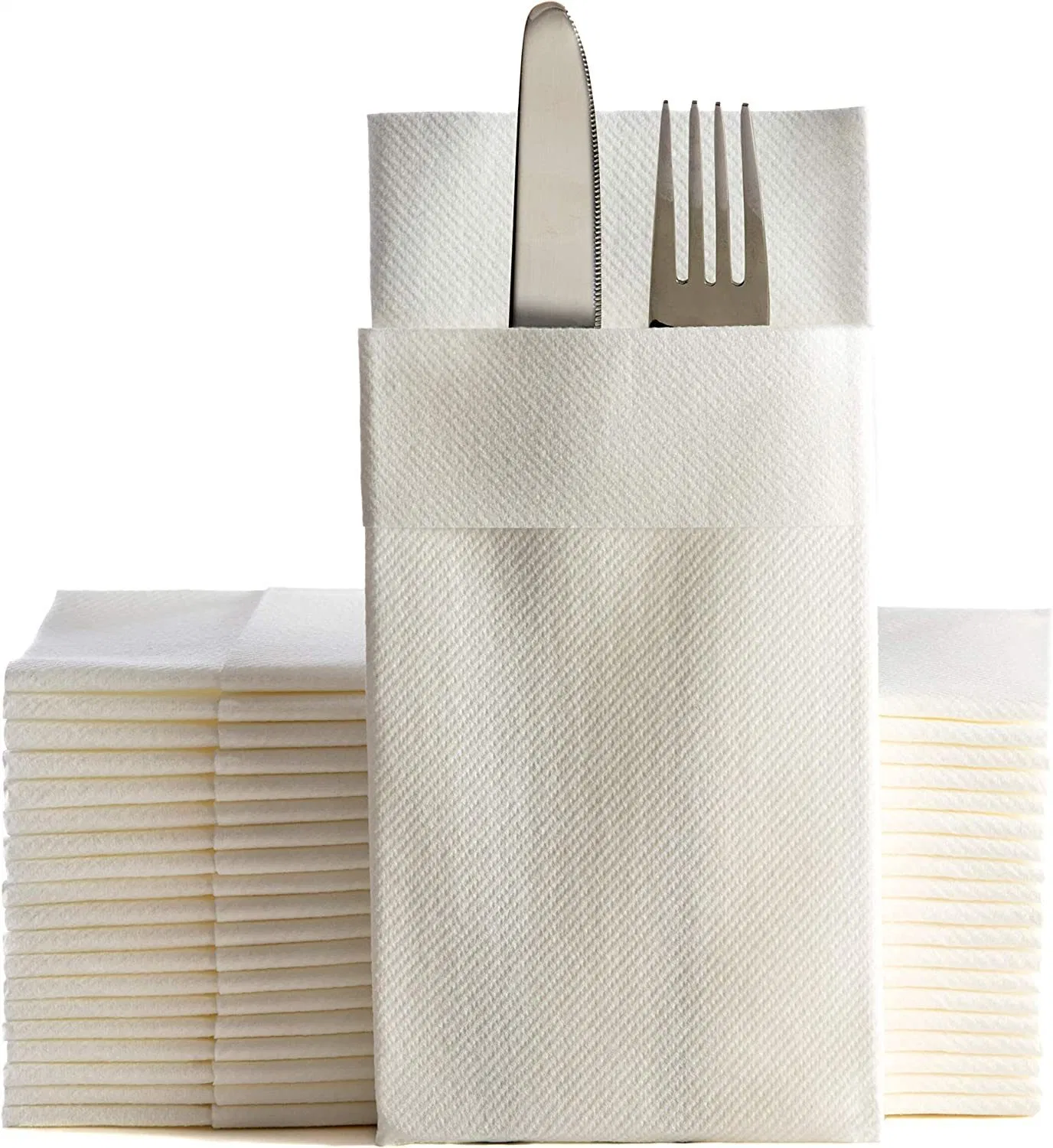 Dinner Party Wedding Napkins Disposable Paper Tissue Serviettes Napkins Folded Cutlery Pocket