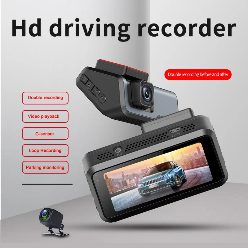 3 Inches Car Dash Camera HD Car DVR Dashcam Dual Camera 2 Channel Car Black Box Front and Rear 1080P Dual Lens Dash Cam