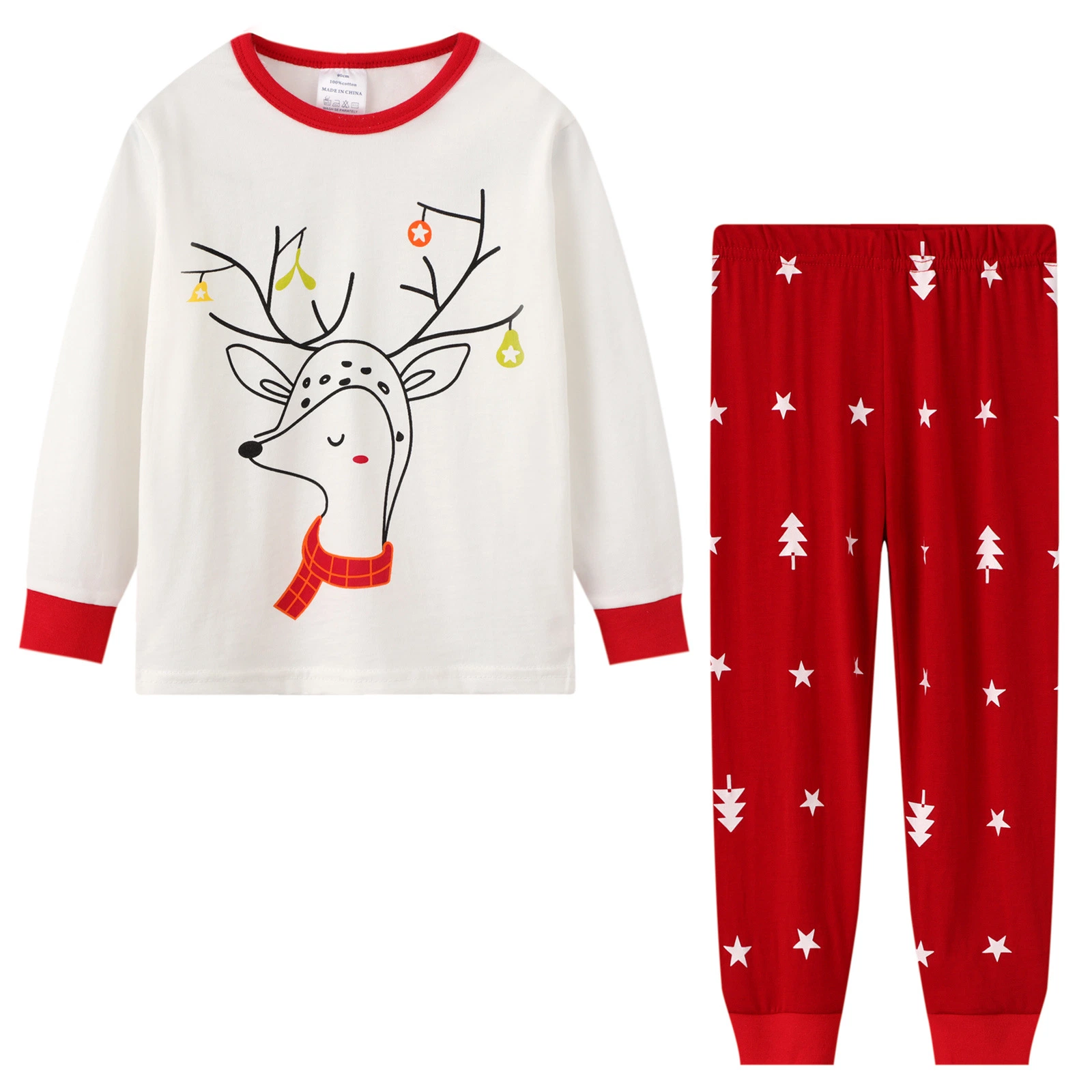 Pajamas de Natal de roupa de casa estampada em Santa Claus