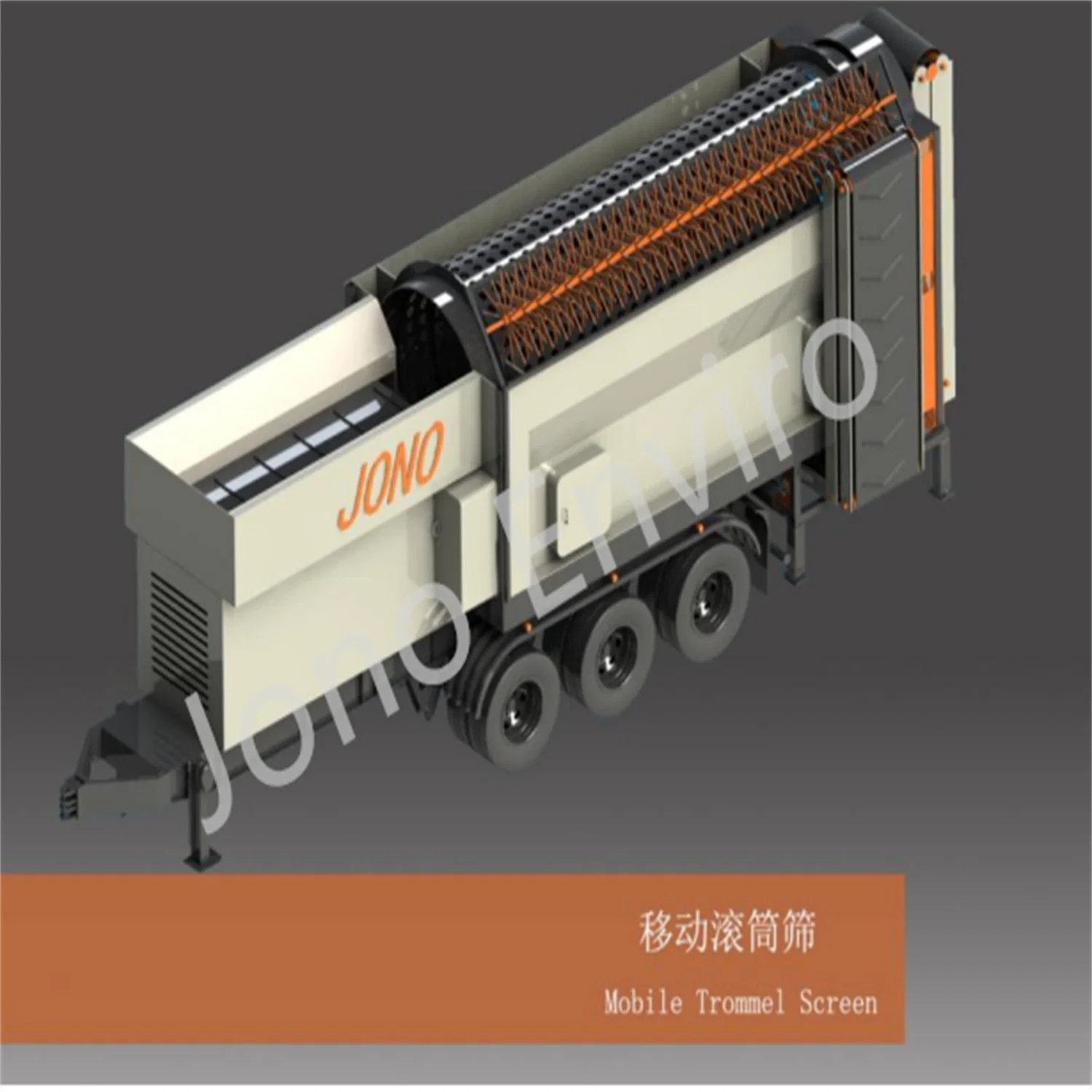 Convenient High Screening Accuracy Movable Trommel Screen for Compost/Waste/Sand/Gold/Wood Chips/Soil/Gravel