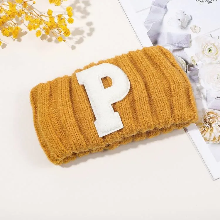 European and American Fashion Letters Knitted Sports Hair Bands Women's Hair Accessories