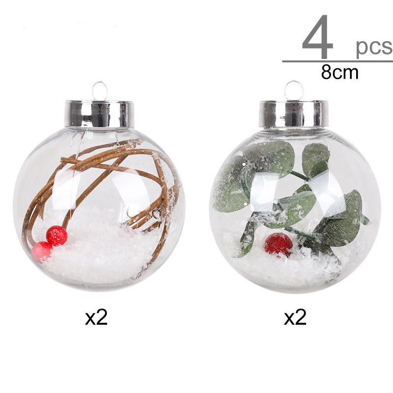 2023 White Green Clear Decorative Hanging Christmas Tree Ball Ornaments