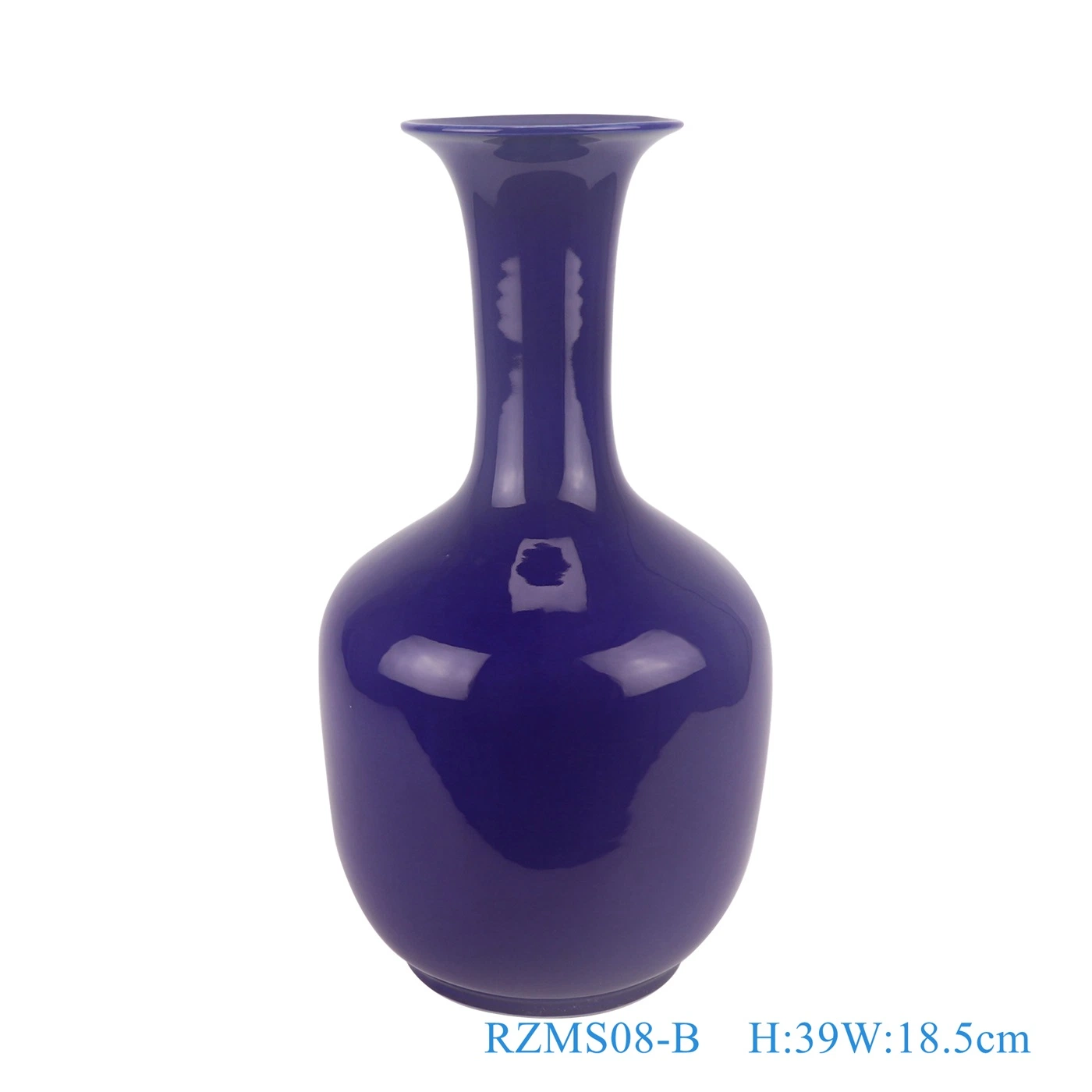 Altar Blau Farbe Glasiert Langen Hals Antike Porzellan Vase Blume Keramik