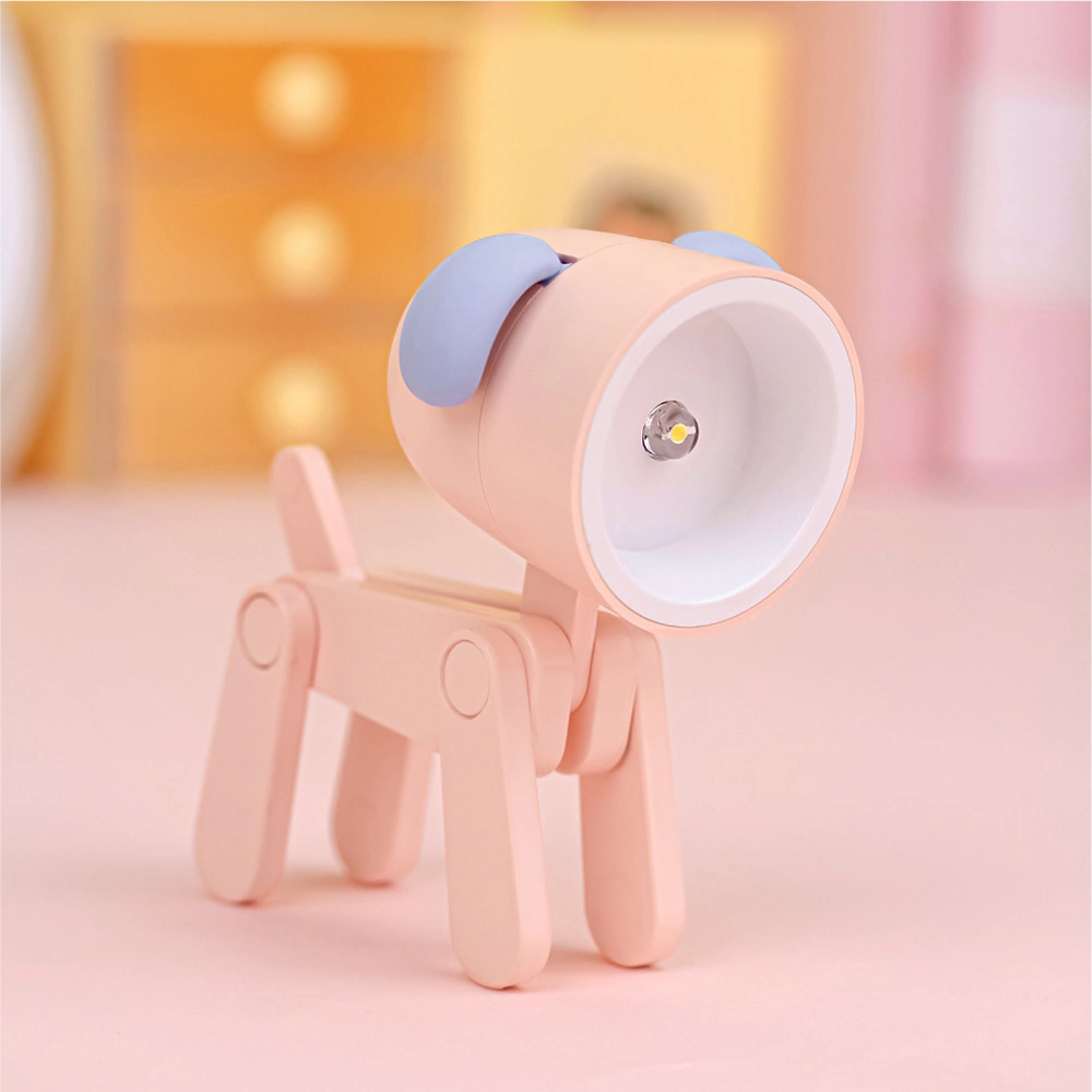 Mini Puppy Table Lamp Cute Head Leg Movable Children Small Gift Night Light Mobile Phone Holder Light