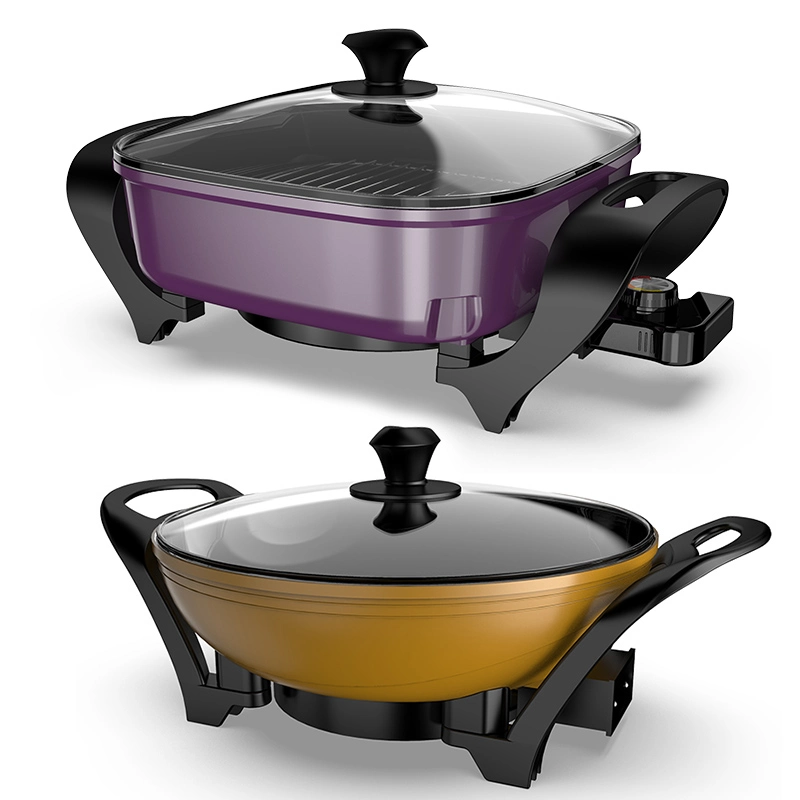 Electric Double Layer Pan High Temperature and Heat Resistance Portable Kitchenware Wok