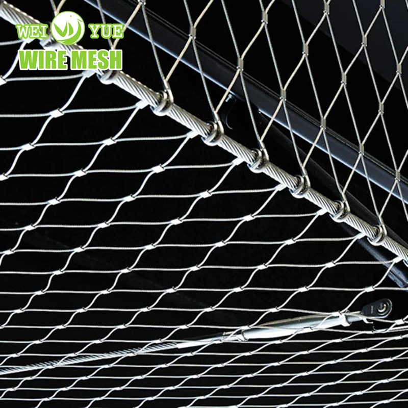X-Tend 304 316 Stainless Steel Cable Mesh Ferrule Wire Rope Mesh for Zoo Bird Aviary Net/Green Wall/Decorative Wire Mesh/Stair Railing Mesh Fence