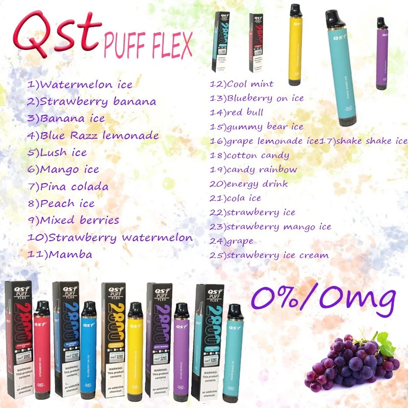 Puff Flex 2800 Puffs Qst 2800 Puff Disposable/Chargeable E Cigarettes Vape Desechable Pods Device Kits 2800 Puff