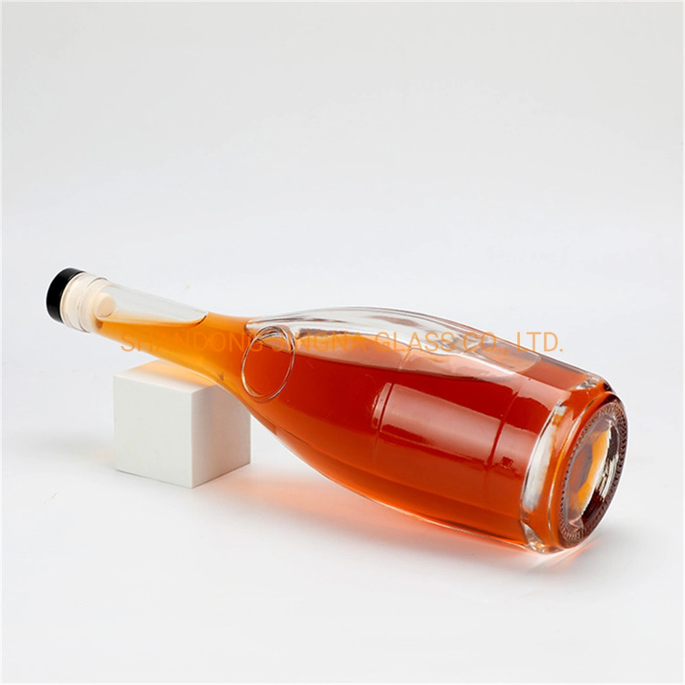 Factory Price 750ml 750g Hard Glass Vodka/Liquor/Spirit/Whisky Bottle with Cork Caps