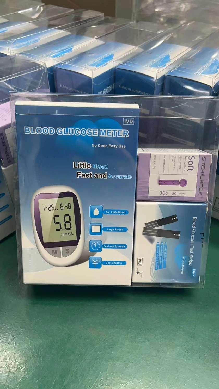 Machine de test d'accueil Glucomètre Glucometer avec compteur de sang les bandelettes de test