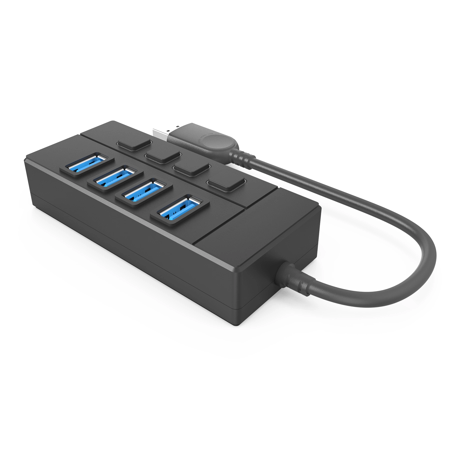 Hub de puerto USB 3,0 4 Winstrars con interruptor de alimentación