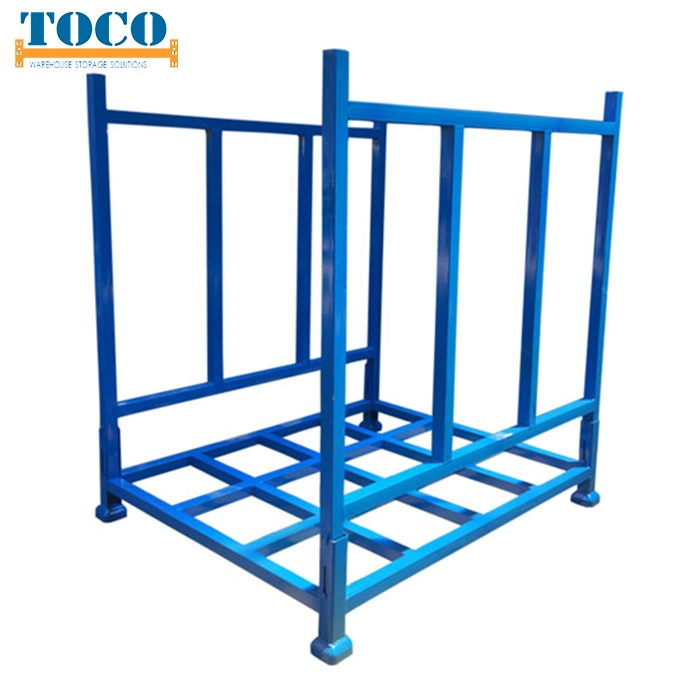 UV Protection Light Duty Fabric Roll Foldable Pallet Stacking Rack with Mesh Wall