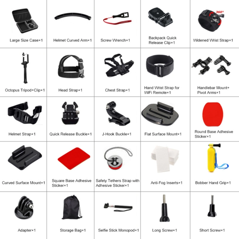 1 en 50 Kit de accesorios para la cámara de acción compatible Cámara de vídeo de acción Y Accesorios Bl15495