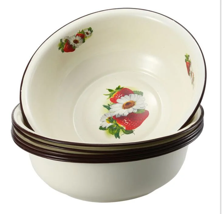 Hot Sale Enamel Coating Wash Basin with Flower for Kitchenware and Cookware