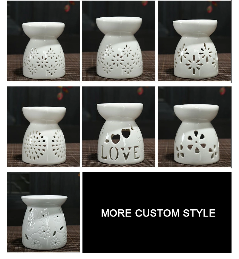 Ceramic Aroma Burner Essential Oil Lamp Hollowing Candle Holder Incense Censer Aromatherapy Furnace Candlestick New