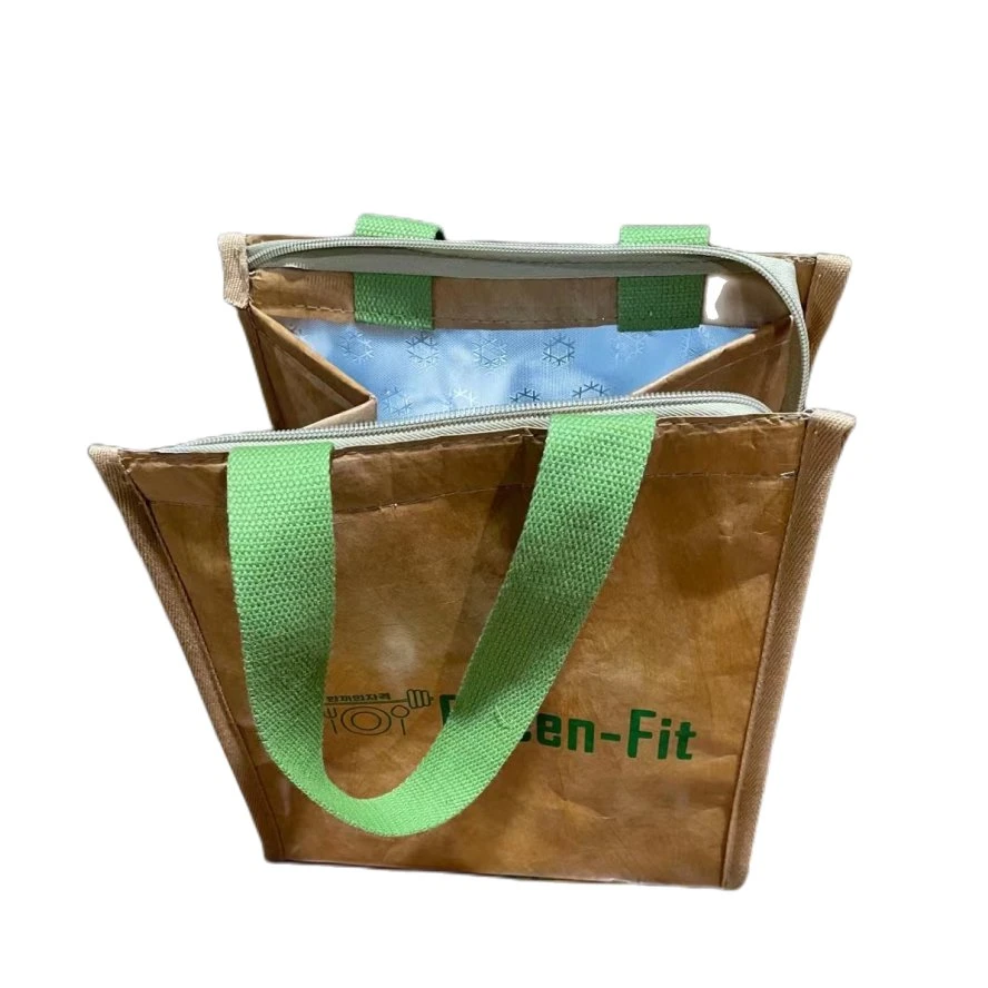 China Wholesale/Supplier Green/Blue/Colorful Three-Dimensional Cooler Bag Tetragonal Picnic Cooler Bag for Cold Bottle Drink/Glass Mulk with Free Ice Bag