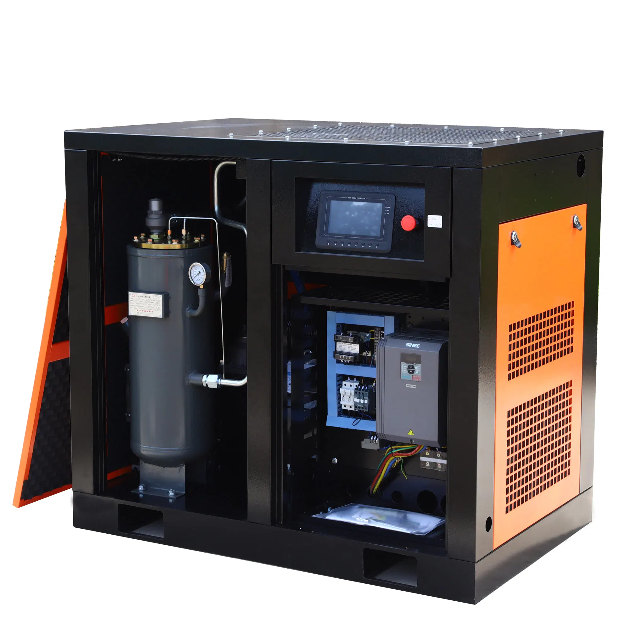 Energy Efficient Oil Lubed Dual Stage Pm VSD Rotary Screw Type Air Compressor for Metal Processing Equipments