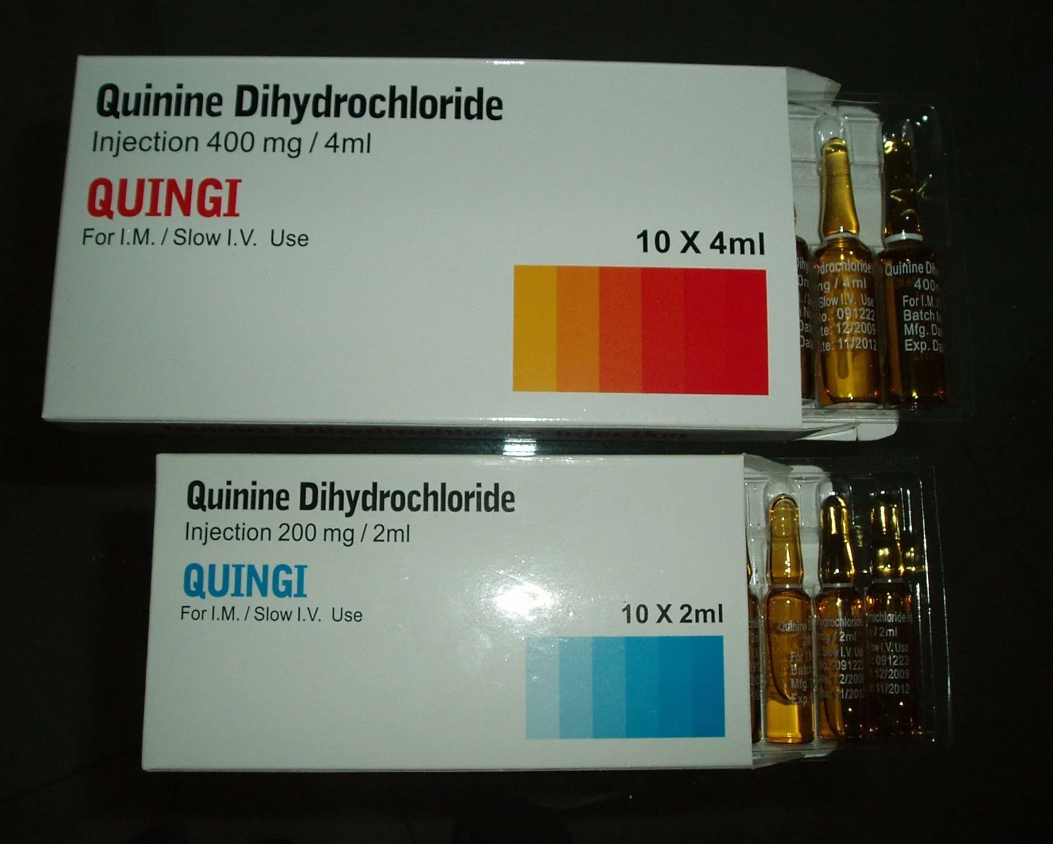 Quinine Dihydrochloride Injection 600mg/2ml 100 Ampoules/Box