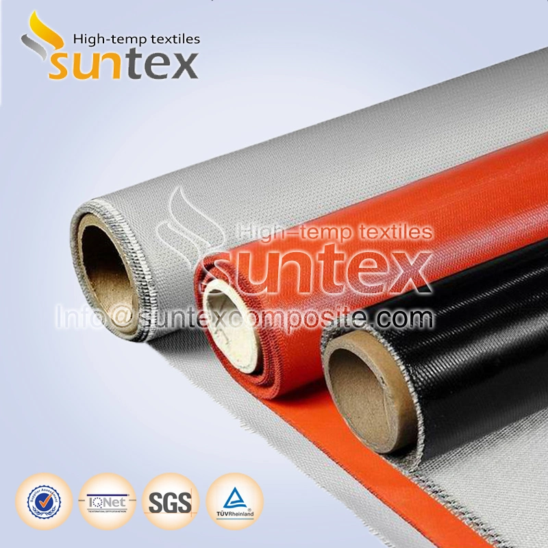 Black 0.42mm E-Glass Fire Resistance Coated Fire Blanket Waterproof Double Sided Fiberglass Insulation