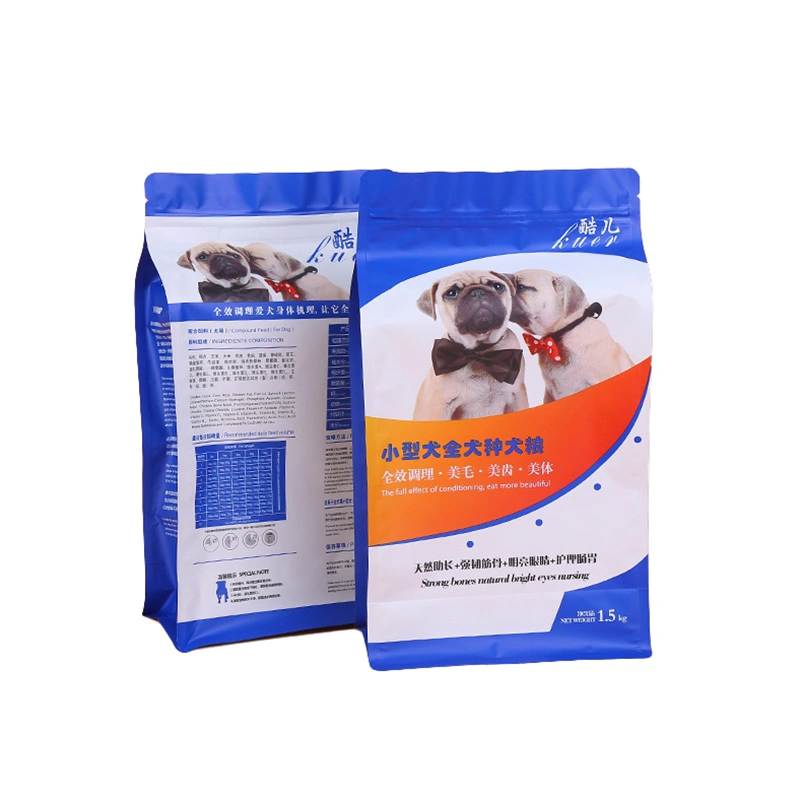 Promotional Recycle Retort Snack Pet Feed Packaging Flat Bottom Pouch with Zipper for Pet Food Bag