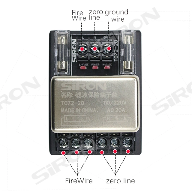 Siron T072-20s el terminal del cableado del módulo de alimentación AC Terminal de control de protección contra cortocircuitos terminal de cableado con LED