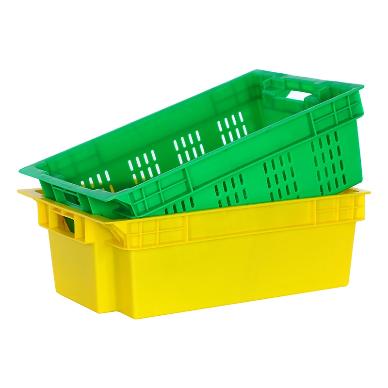 Factory Wholesale/Supplier Plastic Storage Tote Crates Basket for Meat Milk Egg Vegetable Fruit Transport