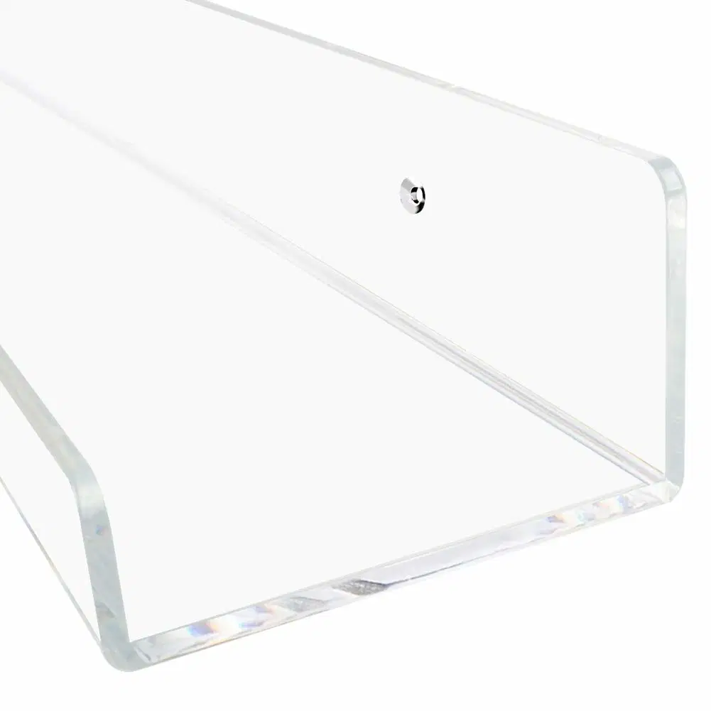 Clear Plastic Acrylic Shelf Invisible Floating Wall Ledge Bookshelf Kitchen Display Shelves