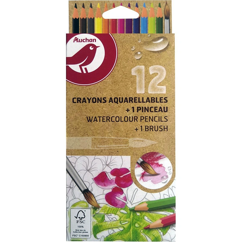 Office School Stationery Auchan 12 Watercolor Pencil