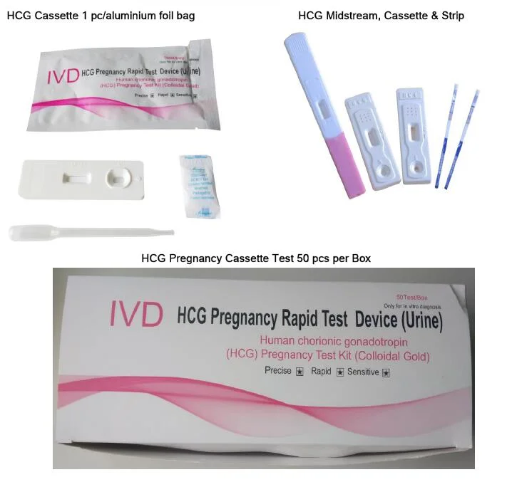 Wholesale/Supplier prix d'usine HCG Kit de test de grossesse bande/milieu de flux/cassette